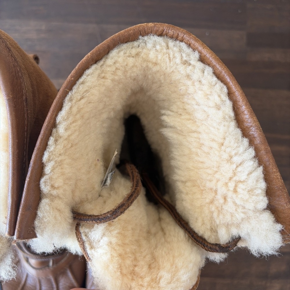 UGG Adirondack II Winter Boots Womens 10 Leather Lace Up Ankle Lined Brown 5469 - Picture 10 of 12